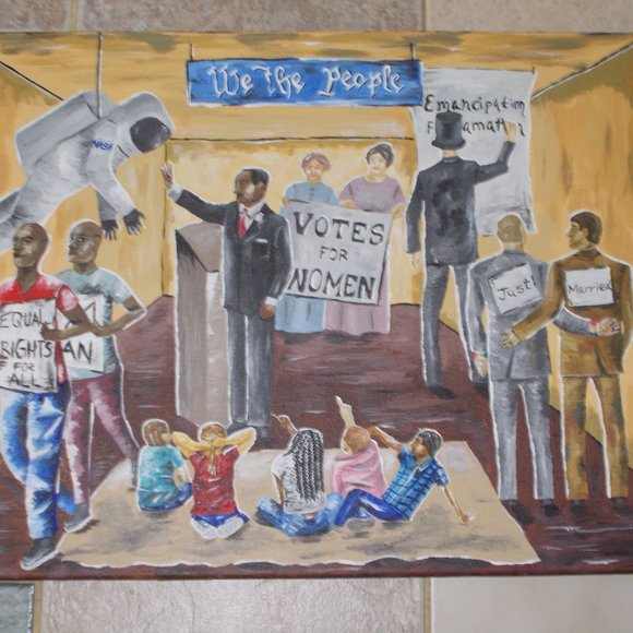 "Equal Rights" print on canvas, 18"x24" signed R4 - Picture 4 of 4